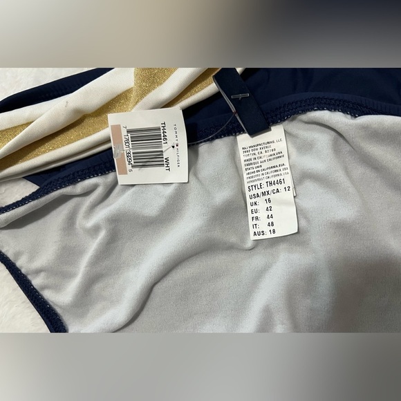 Tommy Hilfiger Navy and Cream Bikini Bottom - Picture 7 of 8